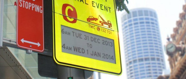 В Сиднее появились дорожные знаки на электронных чернилах