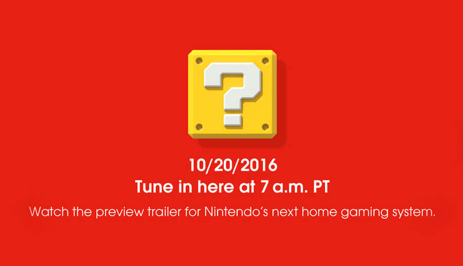 Завтра Nintendo официально представит свою новую игровую консоль NX