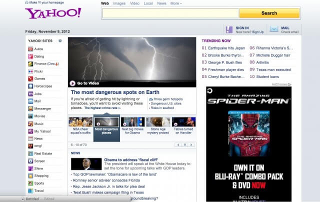 Домашняя страница Yahoo в стиле Metro - 2 Домашняя страница Yahoo в стиле Metro - 2