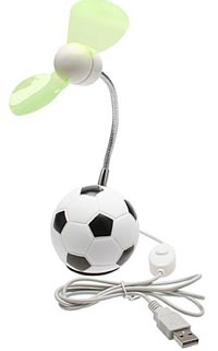 USB вентилятор для фанатов футбола. Фото.