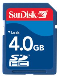 Новая 4 Гб карта памяти от SanDisk. Фото.