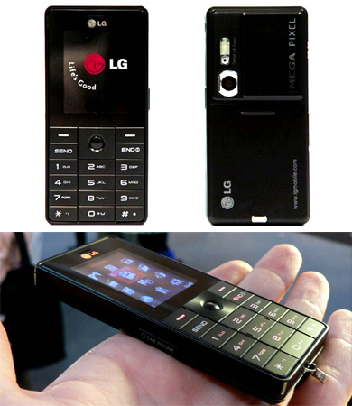 Ультратонкий сотовый телефон LG KG320 уже в продаже. Фото.