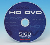HD DVD-диск емкостью 51 Гб от Toshiba. Фото.