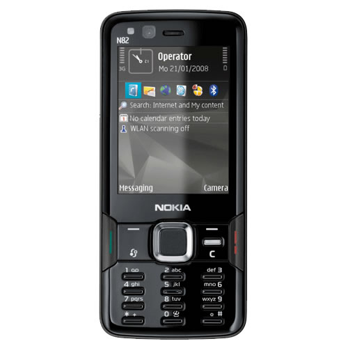 Nokia N82 в черном варианте. Фото.