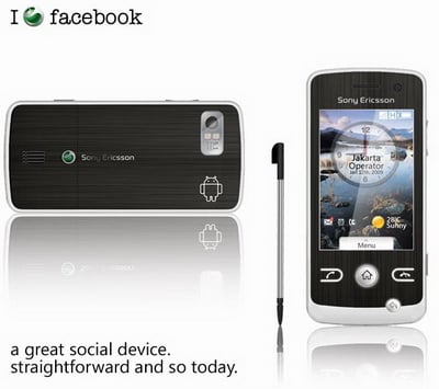 Sony Ericsson положила глаз на Facebook. Фото.