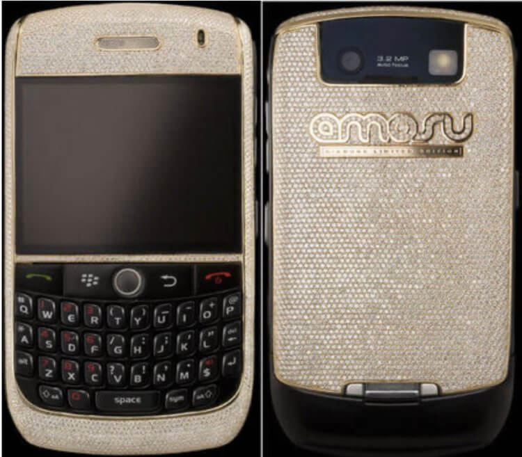 Amosu представила самый дорогой Blackberry. Этот телефон очень дорогой. Фото.