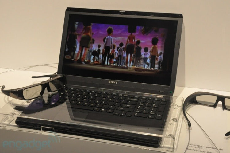 Sony выпустит первый laptop с поддержкой 3D в следующем году. Фото.