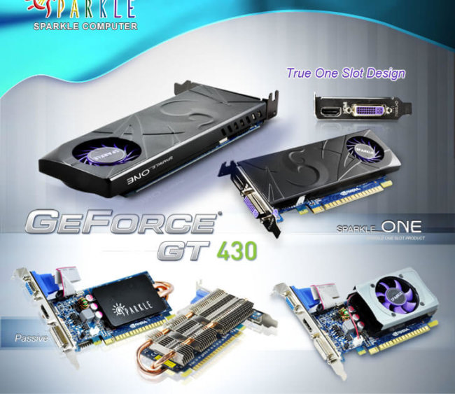 Sparkle представила интересную карту на базе GeForce GT 430. Фото.