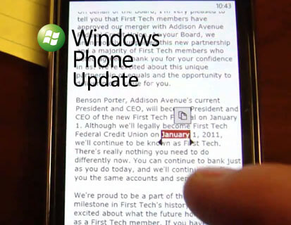 Обновление для Windows Phone 7. Скоро? Фото.