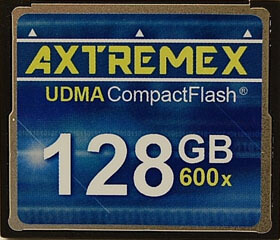 Axtremex UDMA 128GB CompactFlash. Фото.