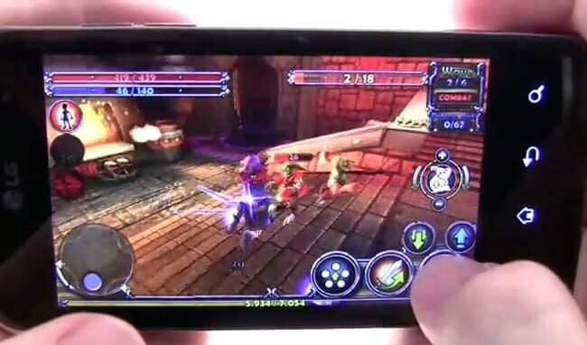 Игровые возможности смартфона LG Optimus 2X. Фото.