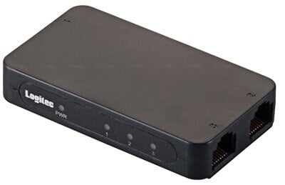 Logitec LAN-SW/PS: ультракомпактный Ethernet-хаб. Фото.