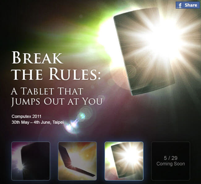 Asus покажет на Computex 2011 новый 3D-планшет и гибридный смартфон. Фото.