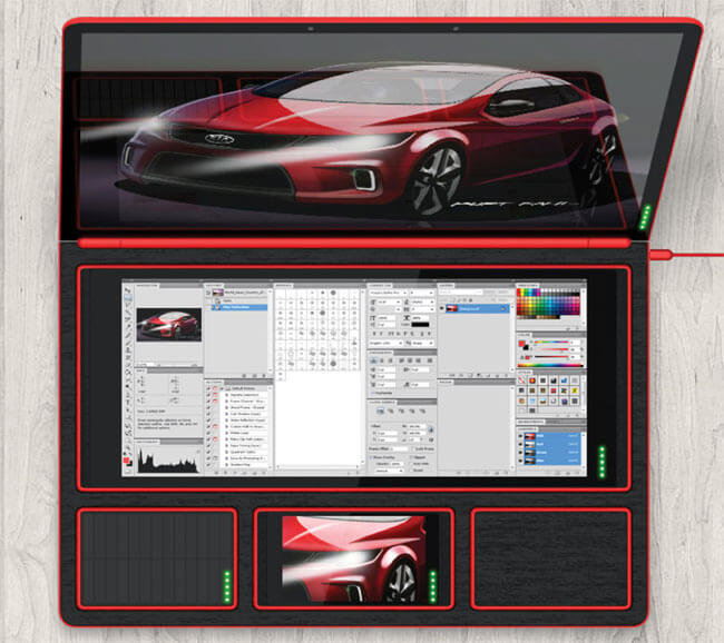 Концепт модульного ноутбука Bento. Фото.