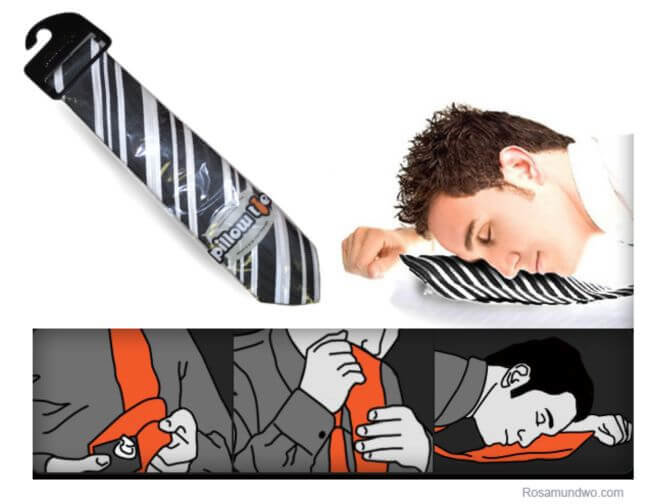 Галстук-подушка для любителей поспать на работе. Фото.