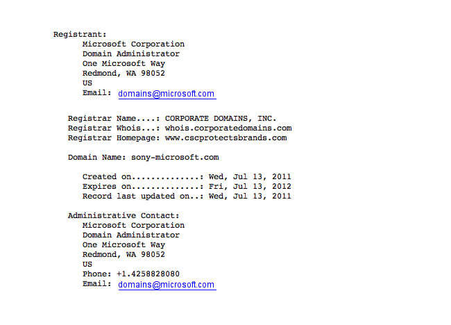 Microsoft зарегестрировала домен sony-microsoft.com. Зачем? Фото.