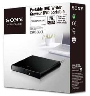 Sony выпустила компактный внешний DVD-привод DRX-S90U. Фото.