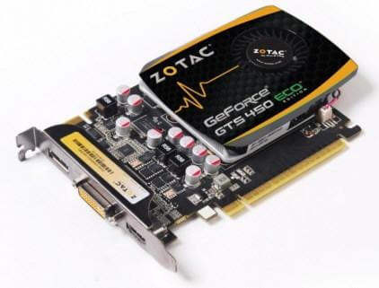 Zotac представила видеокарту GeForce GTS 450 ECO Edition. Фото.