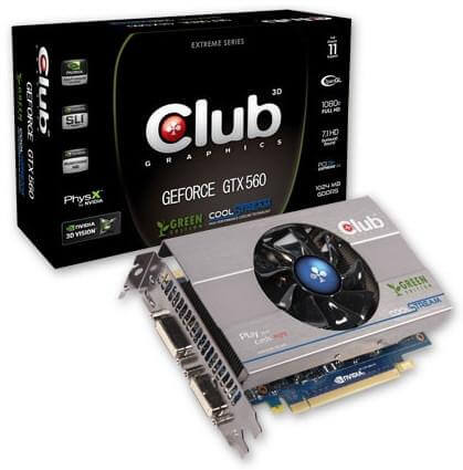 Club 3D анонсировала «зеленую» GeForce GTX 560. Фото.