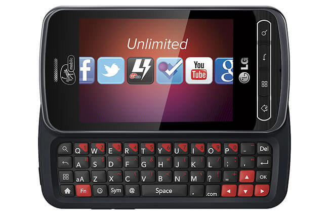 Virgin Mobile анонсировала смартфон LG Optimus Slider. Фото.