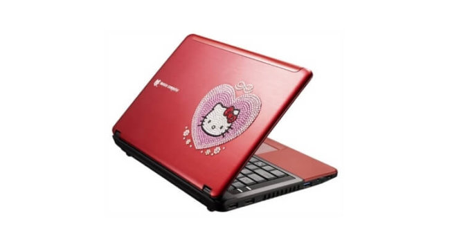 Mouse Computer выпустила ноутбук LuvBook S по мотивам Hello Kitty. Фото.