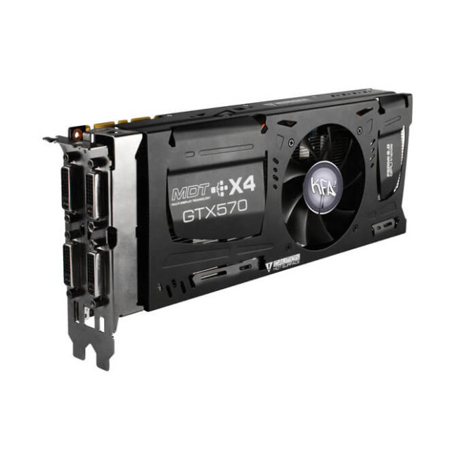 KFA2 GeForce GTX 570 MDS обеспечит поддержку 4-ех мониторов. Фото.