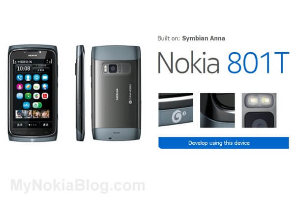Объявлены официальные спецификации Nokia 801T. Фото.