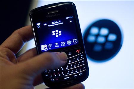 A BlackBerry handset is displayed in Washington