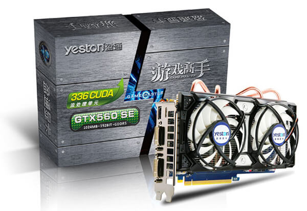 Yeston представила графическую карту GeForce GTX 560 SE GameMaster с 336 CUDA ядрами. Фото.