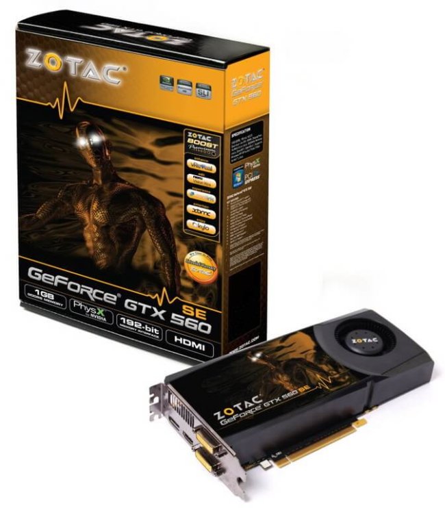 ZOTAC анонсировала видеокарту GeForce GTX 560 SE. Фото.