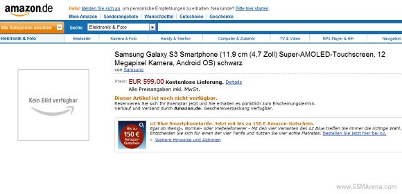 Samsung Galaxy S III доступен на Amazon