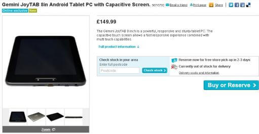 Начались продажи бюджетного Android-планшета Gemini JoyTab 8in. Фото.