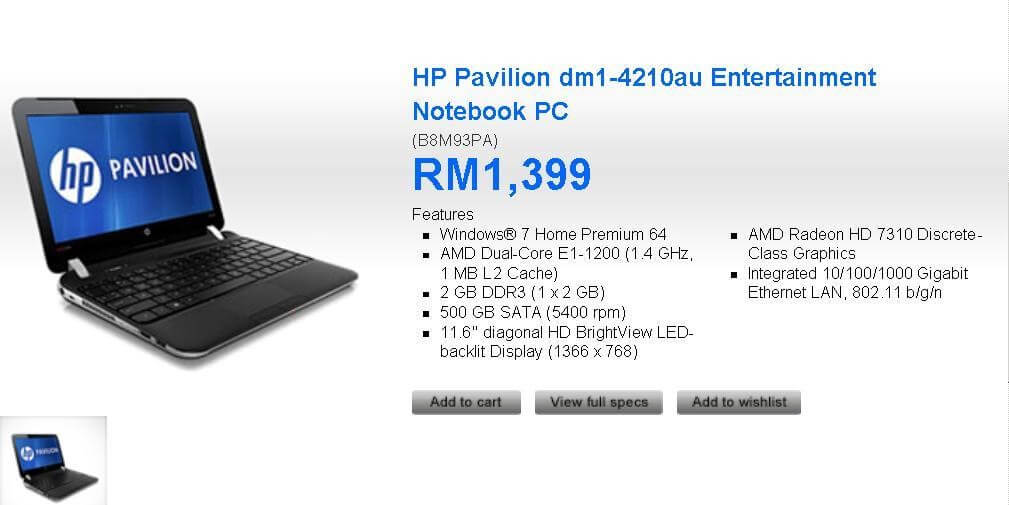 HP Pavilion dm1-4210au
