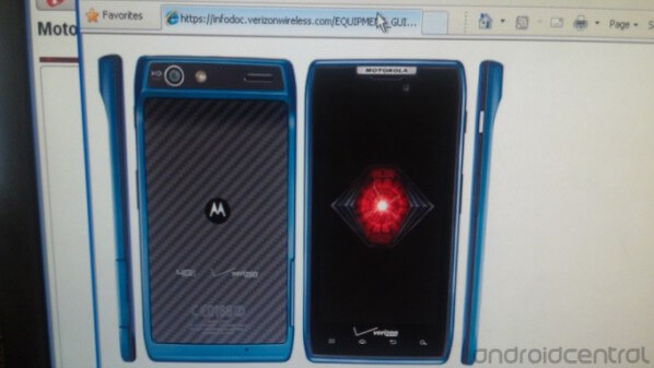 Motorola Droid RAZR синего цвета