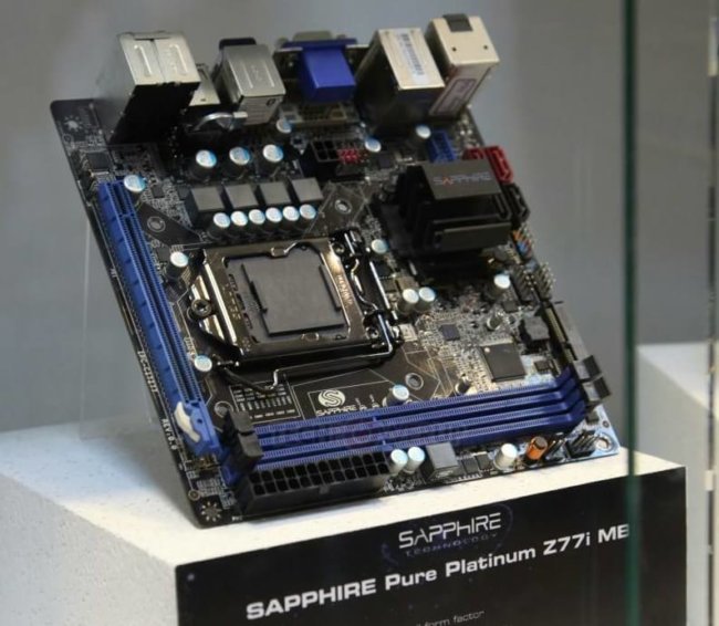 [Computex 2012] Sapphire показала mini-ITX плату Pure Platinum Z77i. Фото.