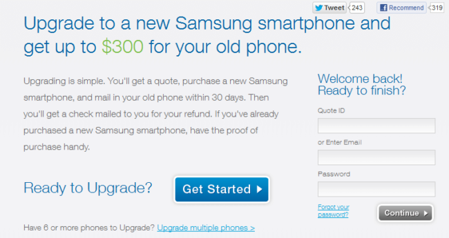 Samsung покупает старые телефоны в обмен на новые Galaxy. Фото.