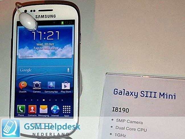 Новая фотография Samsung Galaxy S III Mini. Фото.