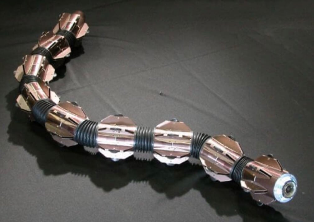 Японцы усовершенствовали змееподобного робота. Это змея, хоть и робот. Фото.