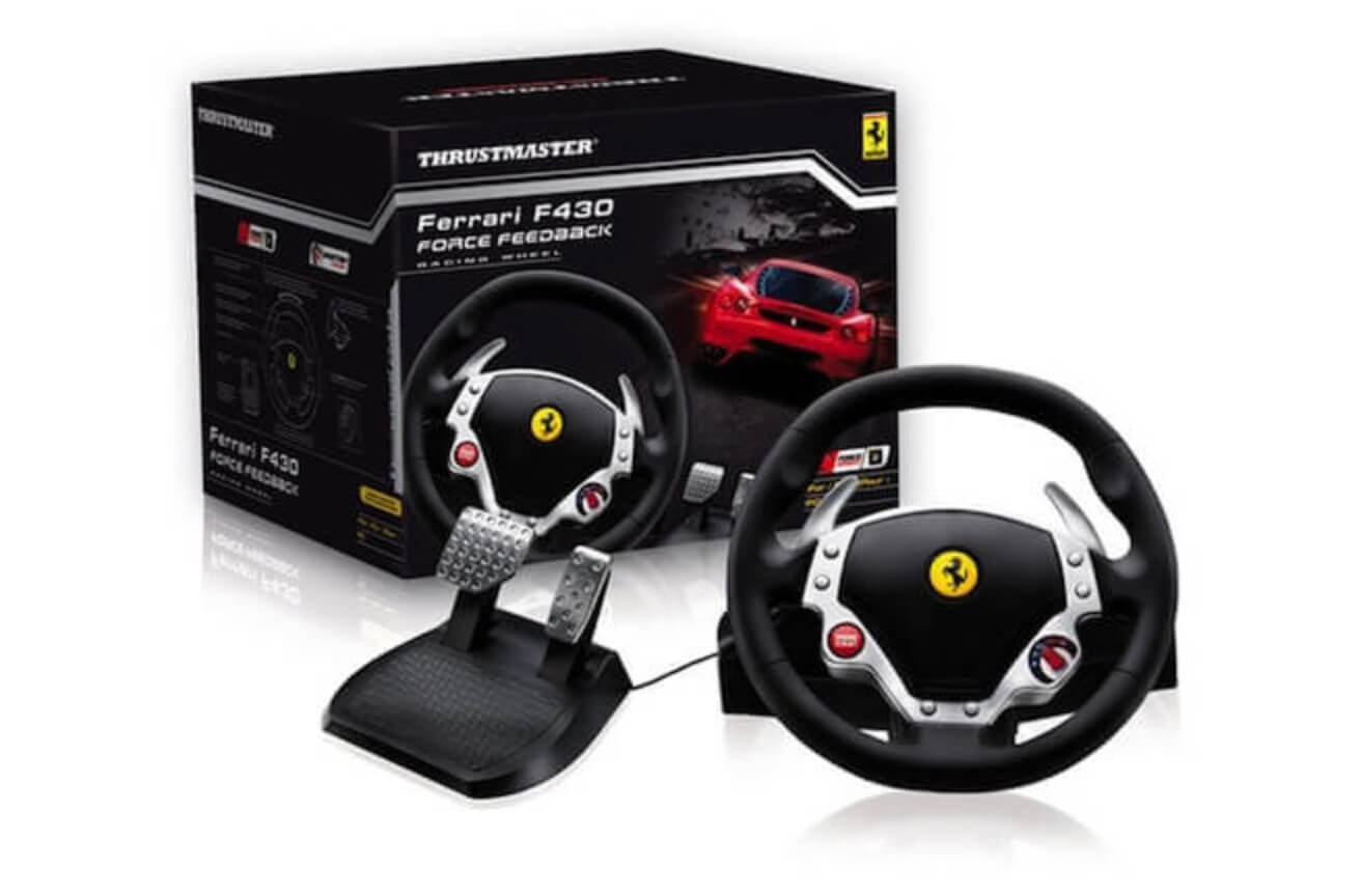 Thrustmaster расширил список игр, совместимых с гоночным рулем Ferrari F430 Force Feedback. Так играть приятнее. Фото.