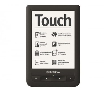 PocketBook Touch – 6-дюймовый ридер с сенсорным экраном E-Ink Pearl. Фото.