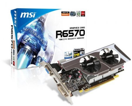 MSI показала две новые низкопрофильные видеокарты серии R6570. Фото.
