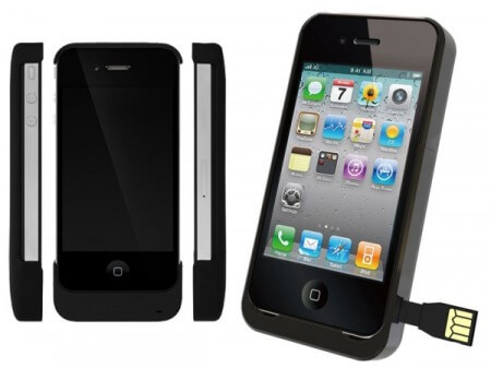 Новый чехол для Iphone 4 со встроенным USB кабелелем от Aigo. Фото.