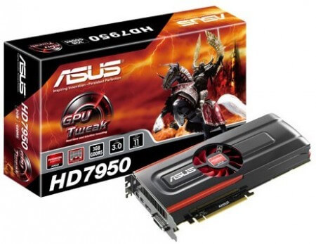 Asus выпустила трио видеокарт Radeon HD 7950. Фото.