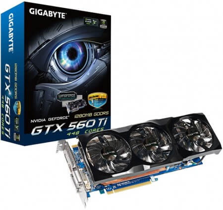 Gigabyte представила свою модификацию видеокарты GeForce GTX 560 Ti 448 Cores. Фото.
