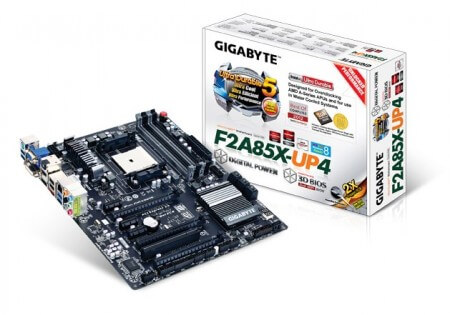 Спецификации материнской платы GIGABYTE F2A85X-UP4 на базе чипсета AMD A85X FCH с компонентами Ultra Durable 5. Фото.