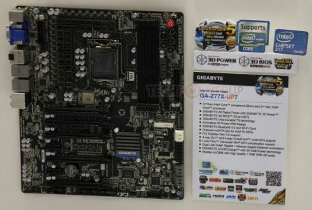 GIGABYTE показала материнскую плату Z77X-UP7 с 32-фазной системой VRM для CPU. Фото.