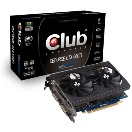 Club 3D представила видеокарту GeForce GTX 560 Ti CoolStream с 2 Гб видеопамяти. Фото.