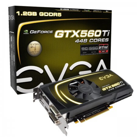 EVGA представила видеокарту GTX 560 Ti 448 Cores FTW. Фото.