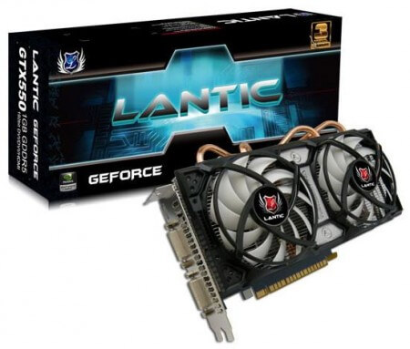 Lantic повысила частоту GeForce GTX 550 Ti до 1040 МГц. Фото.