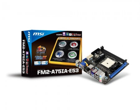MSI показала материнскую плату FM2-A75IA-E53 для APU AMD Trinity. Фото.
